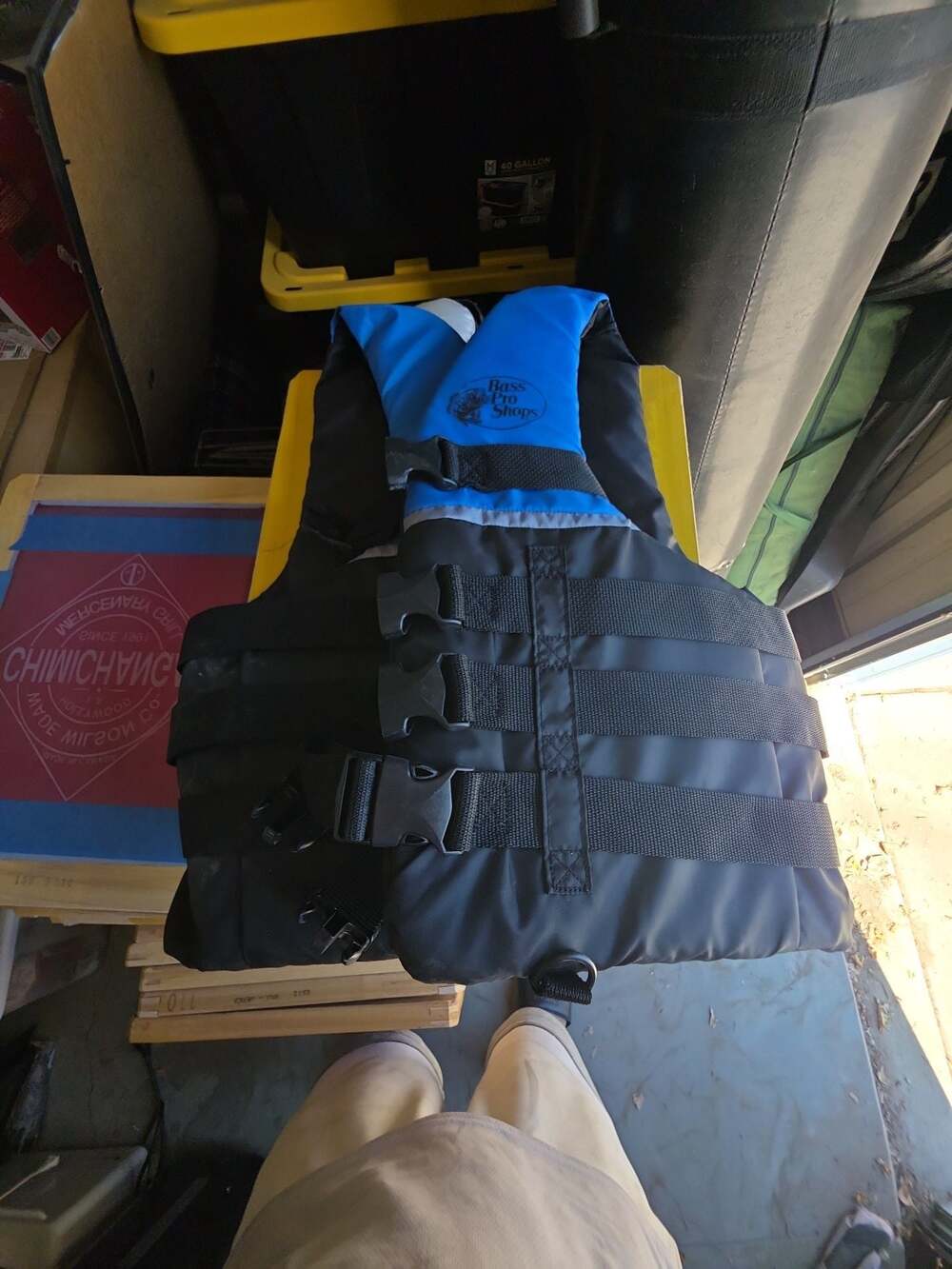 Bass Pro Shops Sport Life Vest Blue and Black USCG Approved PFD
